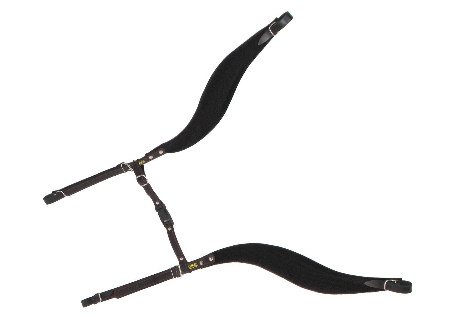 Trageriemen der Ergoline Serie,  patentiert und orhtopädisch entwickelt, höchster Tragekomfort,  verstellbarer Querriemen mit Schnellverschluss, weich gepolstert und  edel bestickt, echtes Leder schwarz.